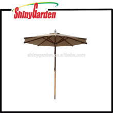 Luxury 2.7M Outdoor Patio Teak Parasol Single Color 250G Polyester